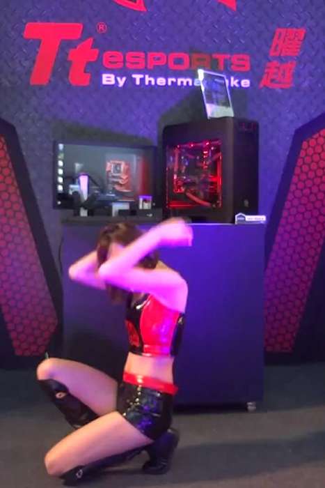 [各类性感视频]ID0044 2014台北国际电脑展览会曜越科技辣妹熱舞--性感提示：暧昧