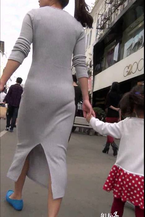 [街拍客视频]jx0520 成熟灰色紧身包臀长裙美少妇