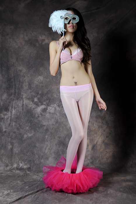 丝间舞NO.421 粉色公主蓬蓬裙，粉色丝袜,全透明高